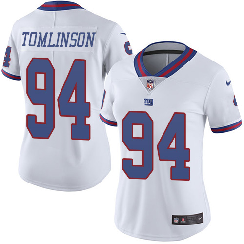 Nike Giants #94 Dalvin Tomlinson White Women's Stitched NFL Limited Rush Jersey - Click Image to Close